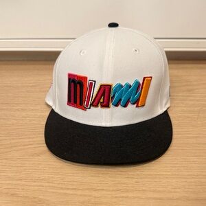 Miami Embroidered White and Black Cap